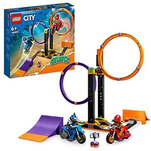 LEGO 60360 City Stuntz Sfida Acrobatica: Anelli Rotanti con Moto Giocattolo Carica e Vai, Giochi per Bambini e Bambine da 6 Anni, Gare per 1 o 2 Giocatori