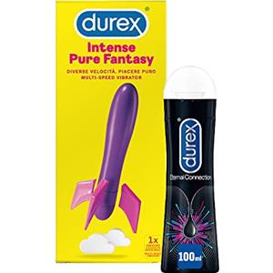 Durex Kit Play Pure Fantasy e Durex Eternal Connection, Vibratore Clitorideo e Gel Lubrificante a base Siliconica, Adatto anche per Rapporti Anali, 100 ml