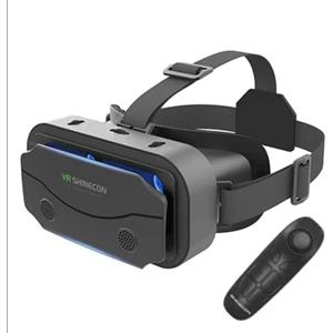 VRLEKAM Occhiali VR 3D With Telecomando Compatibile Occhiali VR con tutti gli Smartphone come Galaxy, Android, Huawei, da 5,0 a 7,0 Pollici（Nero）