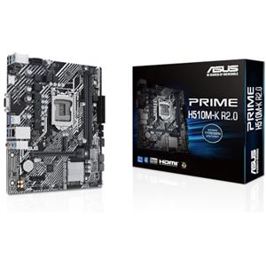 ASUS PRIME H510M-K R2.0 Scheda madre Intel H510, LGA 1200, mATX, DDR4, PCIe 5.0, slot M.2, WiFi 6E, USB 3.2 Gen 2, Type-C, Nero
