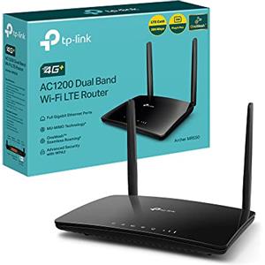 TP-Link Router Archer MR550 4G+ Cat6 300 Mbps, Wi-Fi AC1200 dual band, con SIM, microSIM, porta Gigabit LAN/WAN, MU-MIMO, senza configurazione, TP-Link Tecnologia OneMesh