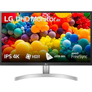 LG 27UL500P Monitor 27 UltraHD 4K LED IPS HDR 10, 3840x2160, 5ms, AMD FreeSync 60Hz, HDMI 2.0 (HDCP 2.2), Display Port 1.4, AUX, Flicker Safe, Bianco