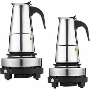 SanBouSi Caffettiera elettrica per caffè espresso in acciaio inox, 200 - 300 ml (6 tazze, 300 ml)
