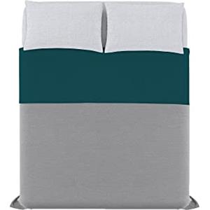 Italian Bed Linen Completo letto 100% Cotone TRENDY CHIC, Matrimoniale, Verde Petrolio