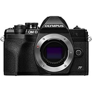Olympus Fotocamera Olympus OM-D E-M10 Mark IV con sistema Micro Quattro Terzi Olympus, sensore da 20 MP, schermo LCD per selfie, mirino elettronico, video 4K, potente messa a fuoco automatica, Wi-Fi, nero