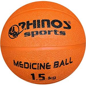 RHINOS sports, palla medica, palla da ginnastica, da 800 g, 1 kg, 1,5 kg, 2 kg, 3 kg, 4 kg, 5 kg, colori assortiti, rot, 4 kg