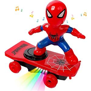 YISKY Spider Man Macchinina per bambini, Spider Man Auto Giocattolo, Spider Man 360 ruotare Macchinina elettrico, Plastica Macchinina, Spider Man Macchinina Acrobatica per bambini dai 3+ anni
