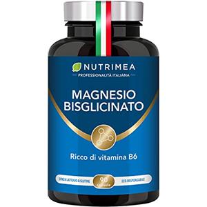 Plastimea Magnesio Bisglicinato | Forma Chelata | Con Vitamina B6 | Contro Stress e Affaticamento | Dolori Muscolari | Elevata Biodisponibilità | 90 Capsule Vegetali | Nutrimea