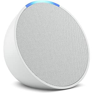 Amazon Echo Pop | Altoparlante Bluetooth intelligente con Alexa, compatto e dal suono potente | Bianco ghiaccio