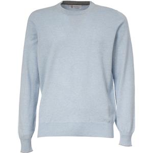 BRUNELLO CUCINELLI MAGLIA GIROCOLLO BRUNELLO CUCINELLI IN CASHMERE CZC67 CELESTE Uomo