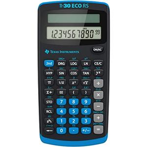 Texas Instruments TI-30 ECO RS FC Schulrechner (Einzeiliges 10-stelliges Display, Solarbetrieb) Schwarz