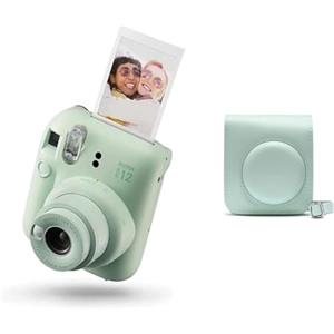 instax Fujifilm instax mini 12 Mint Green - Macchina Fotografica Istantanea & mini 12 custodia per fotocamera, Verde Menta