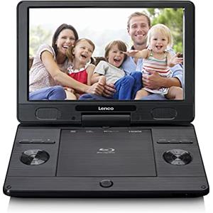 Lenco BRP-1150 Lettore DVD portatile Blu-Ray - Schermo TFT girevole da 11,5 con 1024 x 600 Pixel - Batteria integrata - con adattatore di alimentazione e auto - ingresso USB - AV-Out - HDMI - Nero