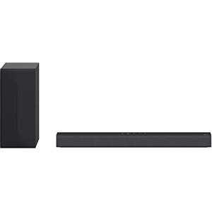 LG S40Q Soundbar TV 300W, 2.1 Canali con Subwoofer Wireless, AI Sound Pro, Bluetooth, Ingresso Ottico, HDMI in/out con, Rivestimento in tessuto, Certificazione Energy Star