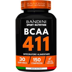 Bandini® AMINOACIDI RAMIFICATI BCAA 4 1 1 | 150 Compresse Aminoacidi Ramificati Fermentati con Vitamina B1 e B6 | 4.1.1 con Leucina, Isoleucina, Valina | Intra Pre Post Workout - Per Palestra | Vegan