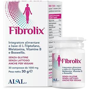 AISAL SRL FIBROLIX | Integratore alimentare per rilassare la muscolatura, a base di L-Triptofano, Melatonina, Boswellia, Senza Glutine e Lattosio. | 15 compresse