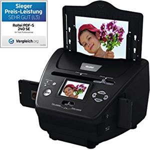 Rollei PDF-S 240 SE - Multi-scanner per foto, diapositive e negativi, processo di scansione in pochi secondi, incluso software di editing delle immagini - nero