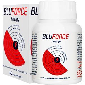 BluForce Energy 1000 Mg - Massa Muscolare Forza Energia - Maca Peruviana, Tribulus Terrestris, Creatina, Acido Aspartico, L-Carnitina, Zinco, Vitamine