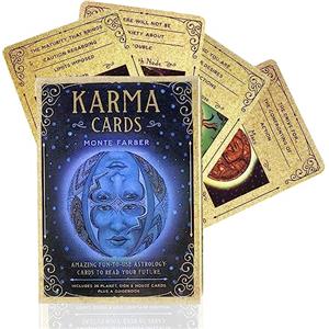 Simmpu Tarocchi Oracolo, 44 Carte Tarocchi Karma Cards Tarot Deck,Amazing Fun-to-Use Astrology Cards to Read Your FutureTarocchi per Principianti,Carta da Gioco da Tavolo Divinazione del Destino Sibille