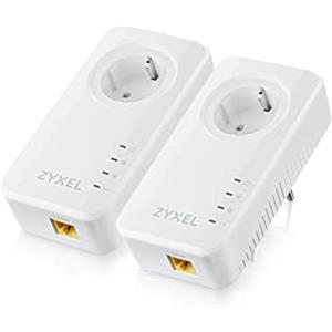 Zyxel Powerline Kit adattatore Ethernet - Pass-Through, Gigabit, Plug and Play, 8K Content Streaming [PLA6457] PLA6457-EU0201F 2400 Mbps G.hn