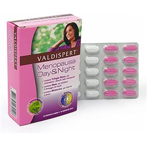 Valdispert Menopausa Day & Night - integratore a base di di estratti vegetali, Melatonina e Magnesio - 30 compresse giorno + 30 compresse notte