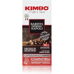 Kimbo Barista Espresso Napoli, Capsule In Alluminio Compatibili Nespresso Original, 10 Pacchi da 10 Capsule, Caffè, 10 Unità, Confezione da 10