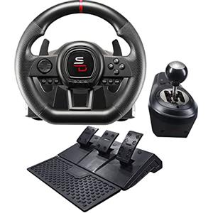 SUBSONIC Superdrive - Volante da corsa GS650-X con cambio manuale, 3 pedali e paddle per Xbox X/S Series, PS4, Xbox One (programmabile)