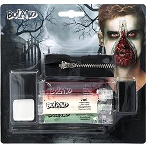 Boland 45095 - Set di trucchi con cerniera zombie, set di trucchi per carnevale o Halloween, trucchi per costumi di carnevale