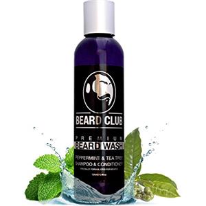 Beard Club Shampoo e Balsamo Premium per Barba - Menta Piperita e Olio Dell'albero del tè - 125 ml - Lavaggio Barba al 100% Naturale & Biologico
