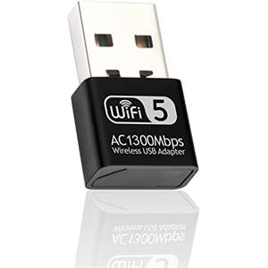 aigolink Chiavetta Wifi per PC 1300Mbps, Mini Adattatore WiFi USB Dual Band 2.4/5GHz, Adattatore di Rete Wireless USB 3.0, Antenna WiFi Compatibile con Windows 11/10/7/8, Mac OS X (da 10.9 fino a 10.15)
