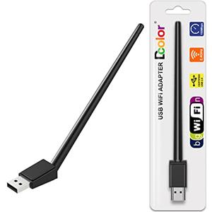 Dcolor WiFi USB - MT7601 Dual Band 2.4GHz Antenna USB2.0 WiFi Dongle Stick per Decoder DVB e TV Box, per PC Windows 2000/XP/Vista/7/10