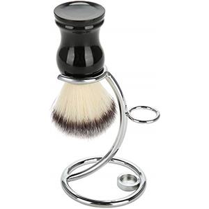 Uxsiya Supporto per rasoio Kit di strumenti per la rasatura da uomo 2 in 1 Pennello da barba curvo portatile Supporto per supporto per rasoio manuale