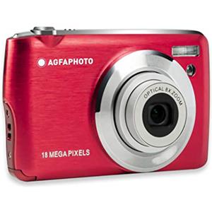 AgfaPhoto AGFA PHOTO Realishot DC8200 - Fotocamera digitale compatta Cam (18 MP, video Full HD, schermo LCD da 2,7, zoom ottico 8X, batteria al litio e scheda SD da 16 GB), rosso