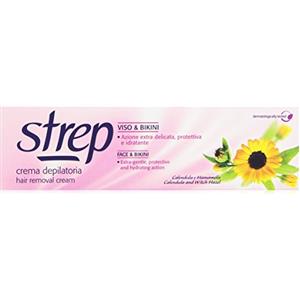 Strep - Crema Depilatoria Viso & Bikini, Azione Extra Delicata, Protettiva E Idratante - 75 Ml