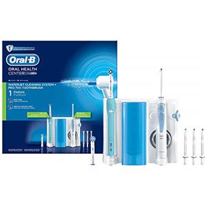 Oral-B Waterjet Pro 700 Spazzolino Elettrico Con Idropulsore Dentale, 4 + 2 Testine, Multicolore, 1 unità, 1