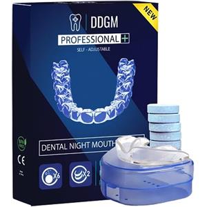 DDGM 2 Pezzi Bite dentale notturno automodellante professionale invisibile per bruxismo 2 taglie Uomo e Donna 6 Compresse disinfettanti (Donna - Small)