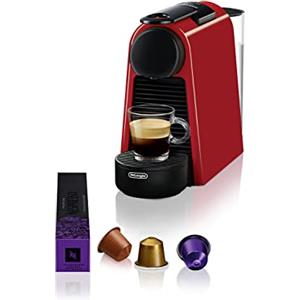 Nespresso Essenza Mini EN85.R, Macchina da caffè di De'Longhi, Sistema Capsule Nespresso, Serbatoio acqua 0.6L, Ruby Red