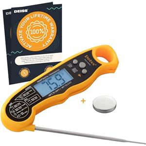 Deiss PRO Termometro per carne digitale - Letture precise e velocissime con display retroilluminato, funzione di memoria e calibrazione - Termometro da cucina professionale