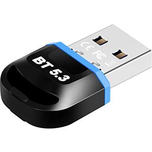 Geweo Adattatore Bluetooth USB 5.3 USB A,EDR Bluetooth Stick per desktop Laptop Stampante Cuffie Mouse,Bluetooth Trasmettitore e Ricevitore Compatibile con Windows 8.1/10/11