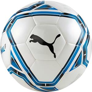 PUMA teamFINAL 21.5 Hybrid Ball, Pallone da Calcio Unisex-Adult, White-Electric Blue Lemonade-Peacoat, 5