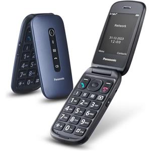 Panasonic KX-TU550EXC Telefono 4G Cellulare Essenziale per Anziani a Conchiglia, Fotocamera da 1.2MP, Telefono per Anziani con Schermo Grande da 2.8, 300 Ore di Standby, Blu