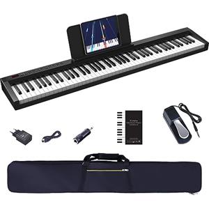 OYAYO E Piano Digital Piano 88 tasti, tastiera semi-ponderata a grandezza naturale con funzione Bluetooth MIDI, pianoforte a 88 tasti con leggio, borsa per pianoforte, ideale per principianti