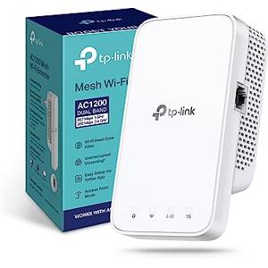 TP-Link Ripetitore WiFi RE330, amplificatore WiFi AC1200, estensore WiFi fino a 120 ㎡, potente ripetitore Wi-Fi con porta ethernet, compatibile con tutti i box internet