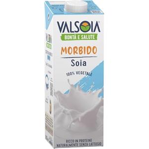 Valsoia - Bevanda Soia Gusto Morbido, Formato Tetra Brik da 1000 ml, Senza Lattosio e Glutine, Fonte di Proteine Vegetali, Ideale anche per Vegani, Vegetariani e Celiaci