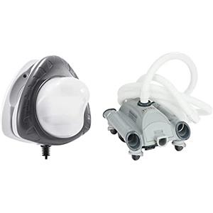 Intex 28698 - Luce Magnetica a LED per Piscina 5 Colori, 220-240v & 28001 Robot Pulitore Automatico per Piscina Fuoriterra Interrata, Grigio/Blu, 50,8 x 39,5 x 30,6 cm
