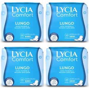Generic Lycia Assorbenti Ultra Comfort Lungo Con Ali Nuovo Filtrante Dry Soft - Confezione da 4 pz