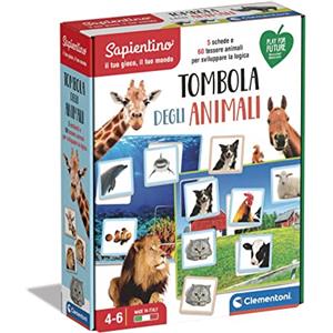 Clementoni - 16143 - Sapientino - Tombola degli Animali - gioco tombola con tessere illustrate - gioco educativo 5 anni - gioco da tavolo - Made in Italy