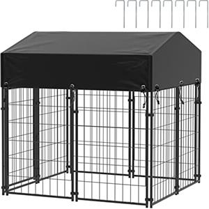BingoPaw Grande Kennel Recinto cani esterno: Gabbia Canile Box per cani da esterno con Copertura Tettoia Impermeabile Protezione UV per Campeggio - con Pali in Metallo Robusto