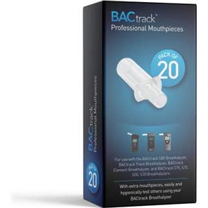BACtrack, Beccucci per Etilometri Professionali (Confezione da 20), Compatibili con Gli Etilometri S80, Trace, Scout, Element