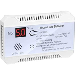 Sadkyer Rilevatore di Propano 12V GPL Sensore di Gas Naturale Allarme di Perdita 85DB per Auto Misuratore di Propano Digitale per La Casa(Bianca)